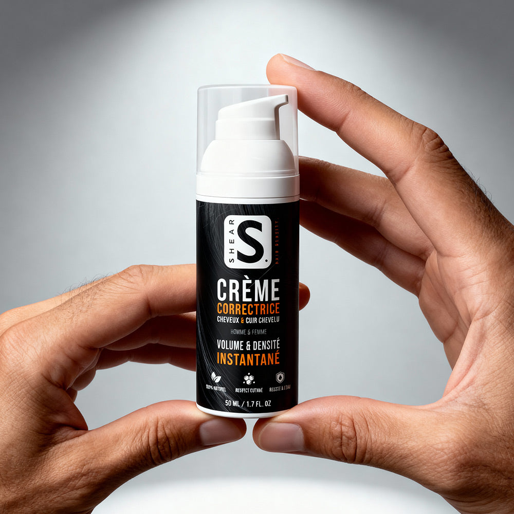 Crème Correctrice SHEAR® 50ml – soin capillaire premium pour densité instantanée, volume naturel et tenue résistante à l’eau