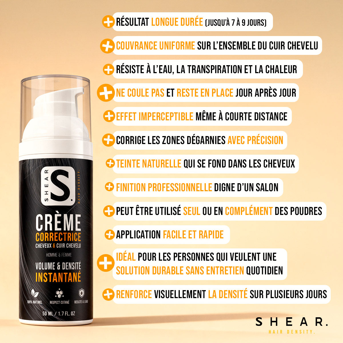 Avantages creme correctrice cappillaire 50 ml camouflage longue durée, effet naturel et uniforme