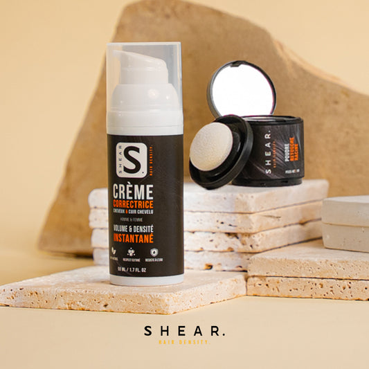 Coffret Retouche & Tenue Longue SHEAR® avec crème correctrice 50ml et poudre retouche racine 10g – densité capillaire instantanée et durable