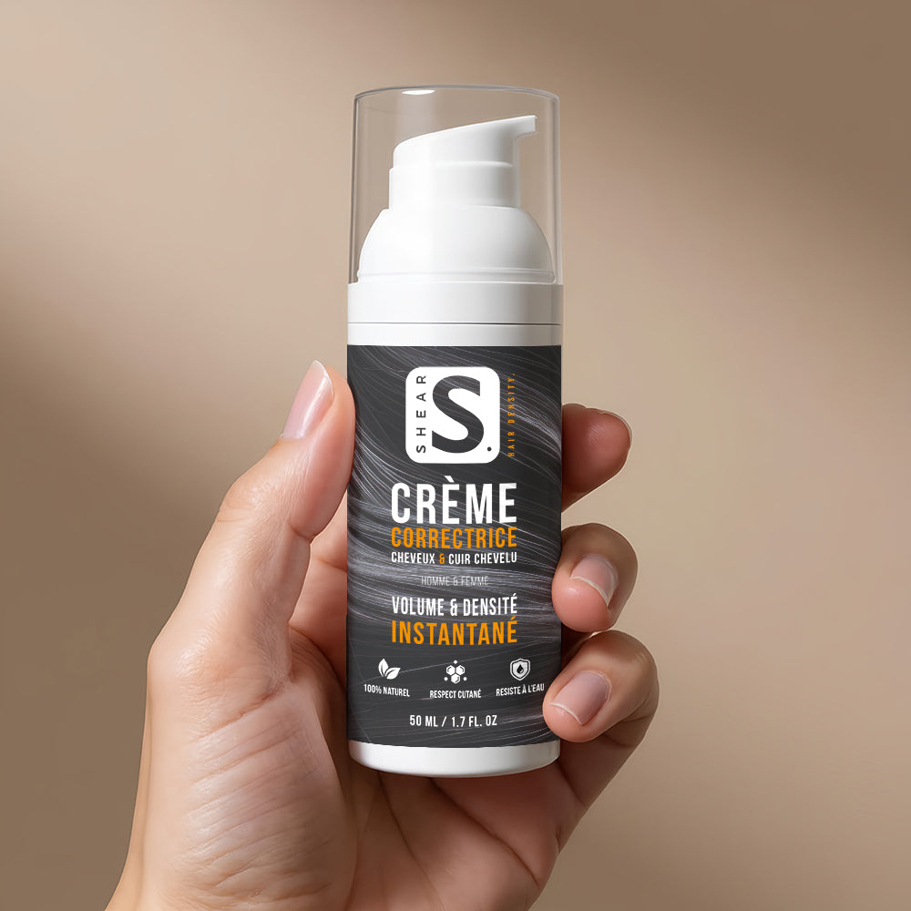 Crème Correctrice SHEAR® 50ml – soin capillaire premium pour densité instantanée, volume naturel et tenue résistante à l’eau