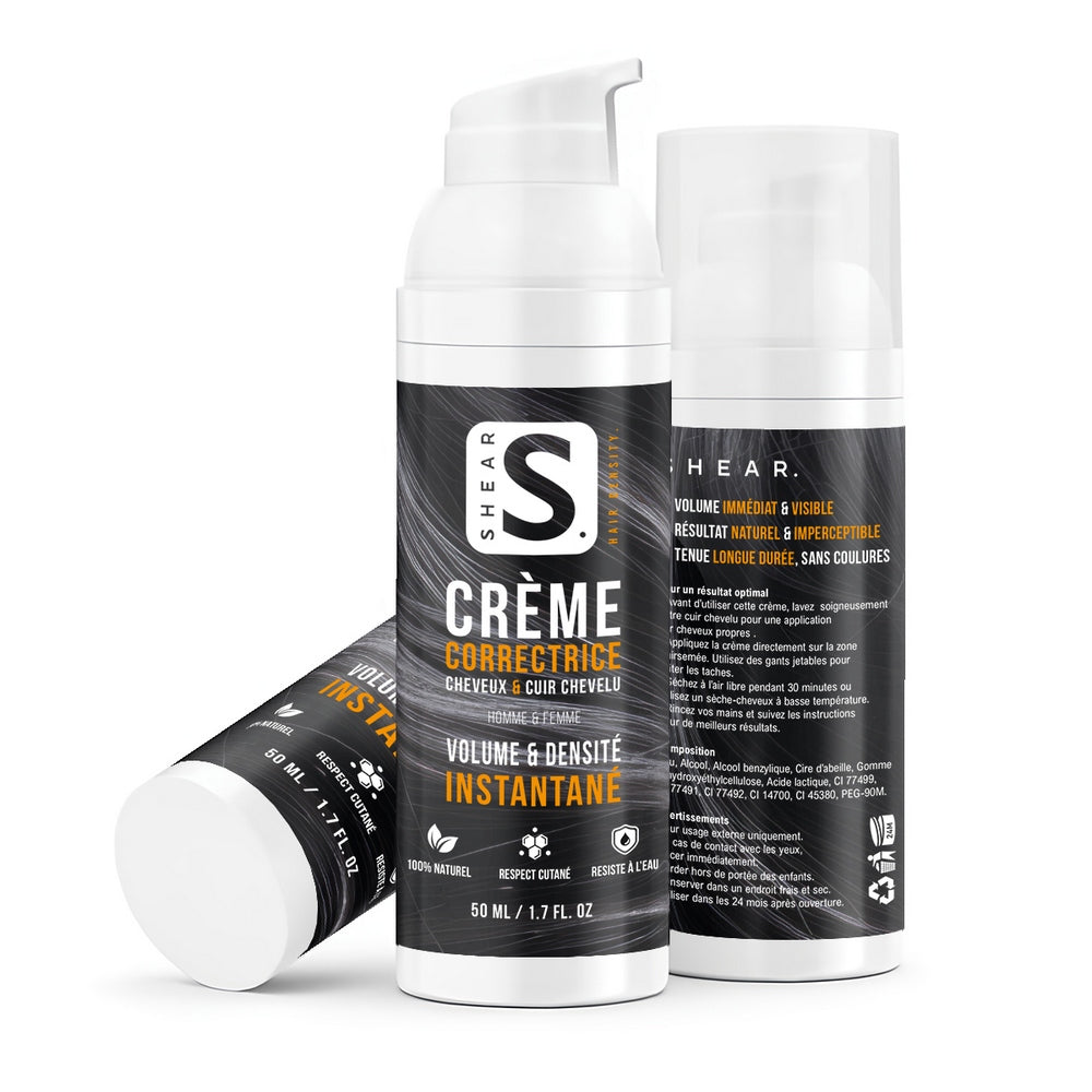 Crème Correctrice SHEAR® 50ml – soin densifiant cheveux et cuir chevelu, volume immédiat et résultat naturel longue tenue