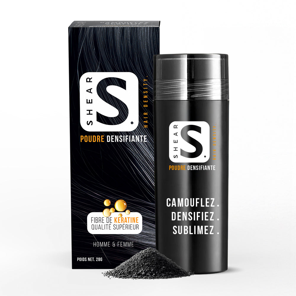Poudre Densifiante Capillaire SHEAR® 28g – épaissit instantanément la chevelure pour un résultat naturel et élégant