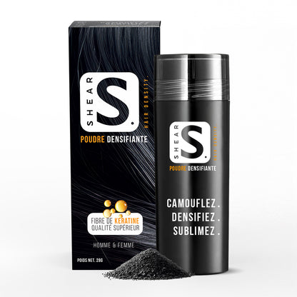 Poudre Densifiante Capillaire SHEAR® 28g – épaissit instantanément la chevelure pour un résultat naturel et élégant